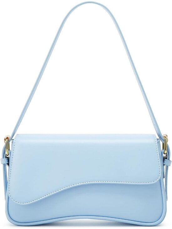 Handbags - Women's Blue PU Leather Underarm Crossbody Purse Adjustable Strap Handbag